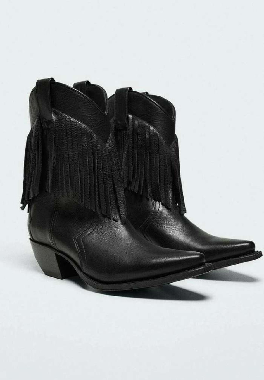 Shoe * | Mango Gene Cowboy/Biker Ankle Boot Czarny