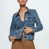 Clothing * | Mango Vicky Denim Jacket Mellanbla