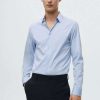 Clothing * | Mango Emotion Formal Shirt Bleu Ciel