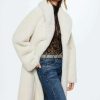 Clothing * | Mango Chilly Winter Coat Cremeweis