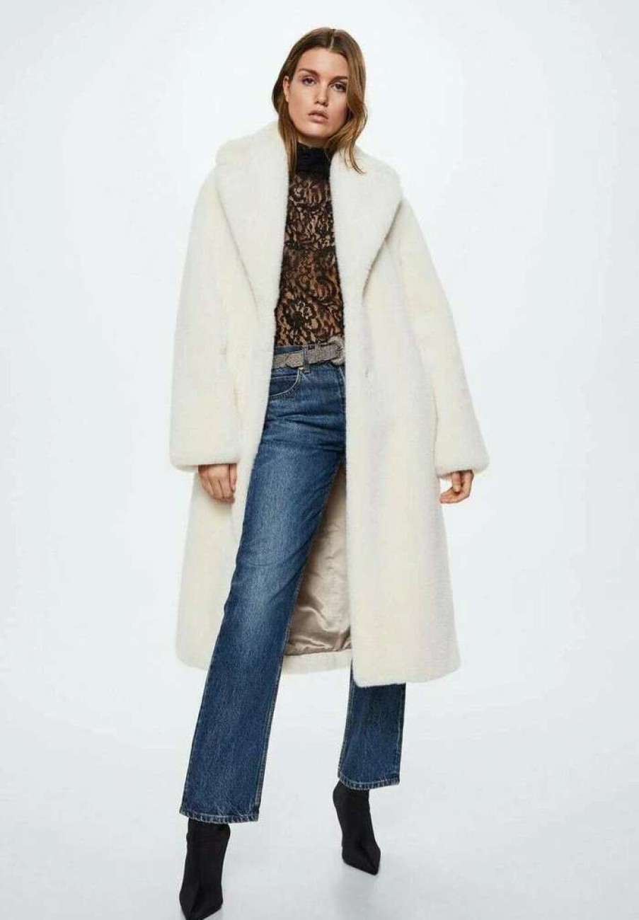 Clothing * | Mango Chilly Winter Coat Cremeweis