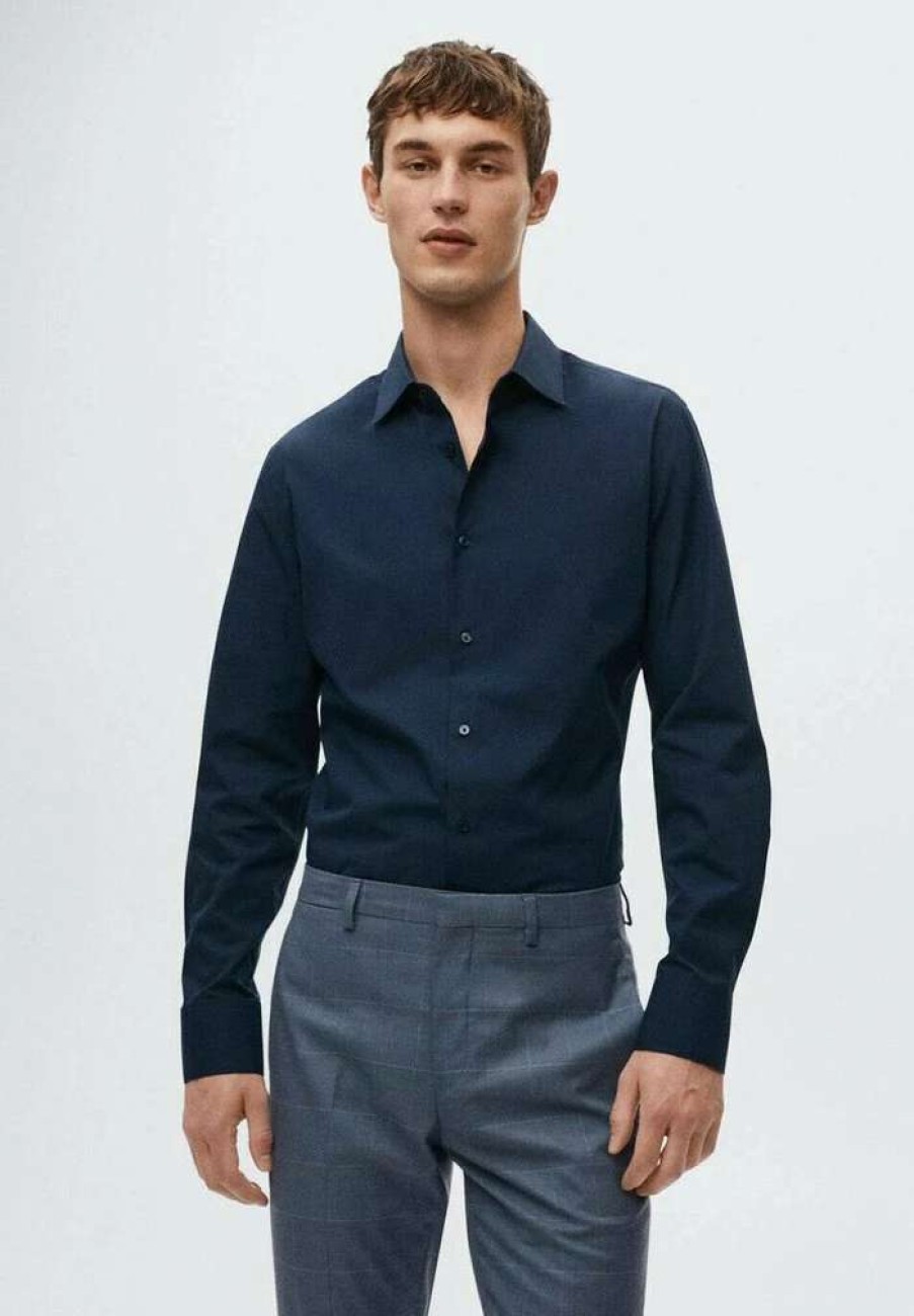 Clothing * | Mango Emeritol Formal Shirt Bleu Marine Fonce