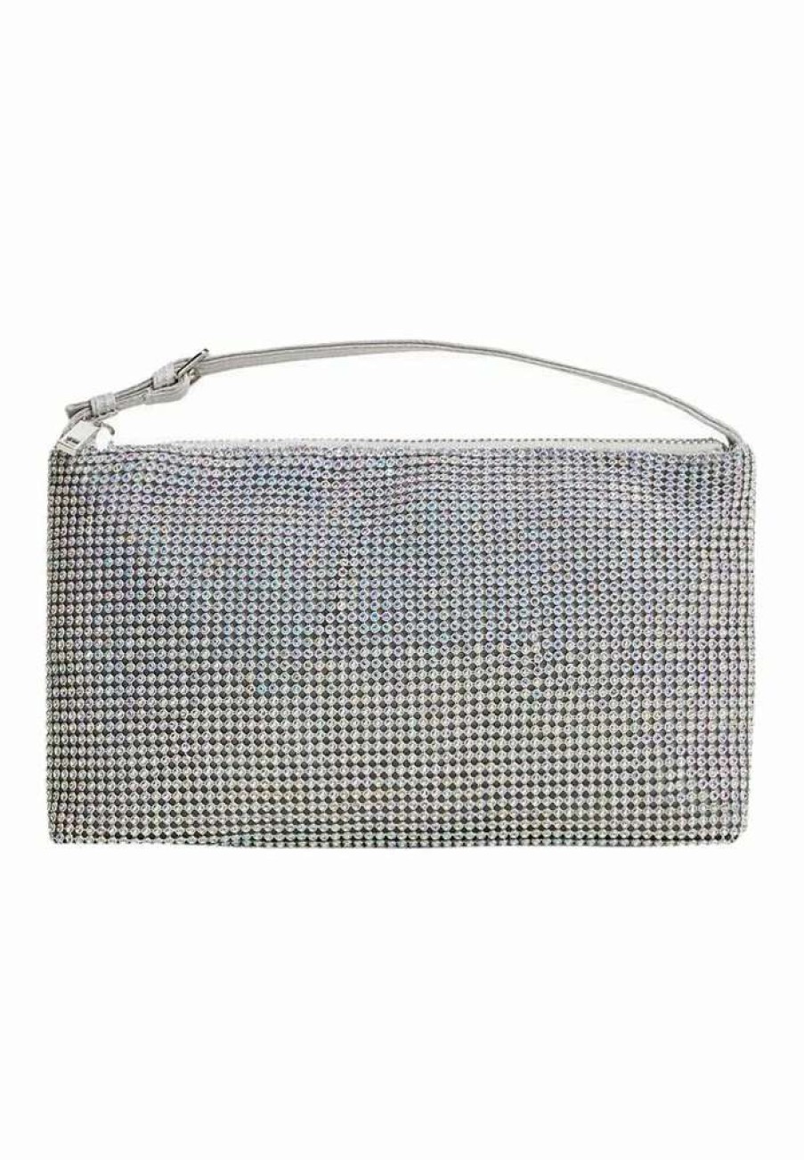 Accessoires * | Mango Strass Handbag Plata