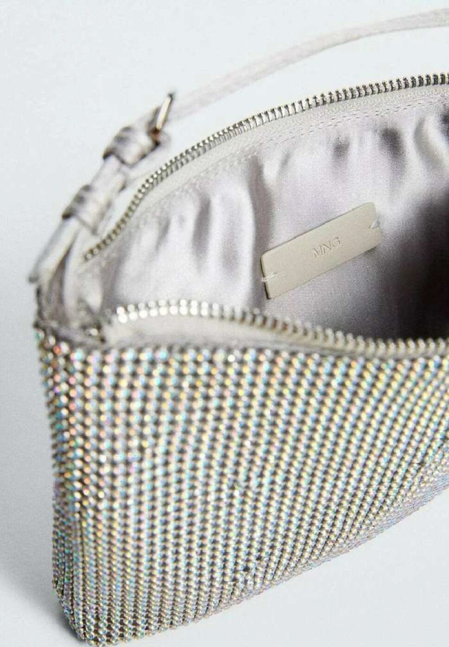 Accessoires * | Mango Strass Handbag Plata