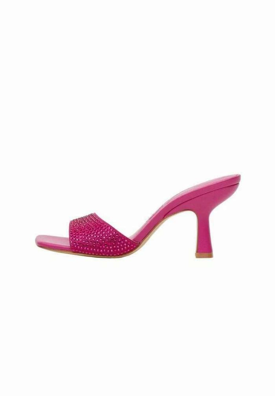 Shoe * | Mango Brilly Heeled Mules Fuchsia