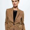 Clothing * | Mango Boreal Blazer Mittelbraun