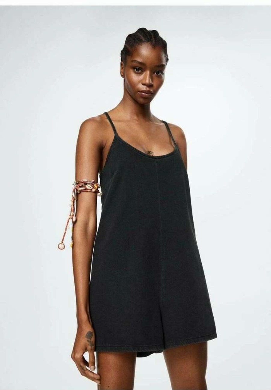 Clothing * | Mango Elle Jumpsuit Black Denim