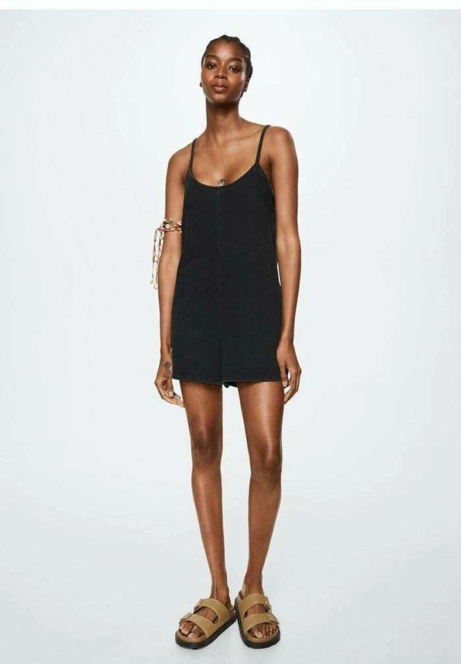 Clothing * | Mango Elle Jumpsuit Black Denim