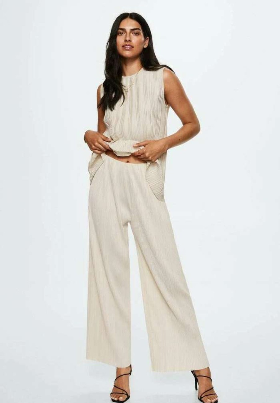 Clothing * | Mango Veronaba Trousers Ecru