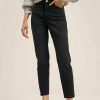 Clothing * | Mango Newmom Straight Leg Jeans Black Denim