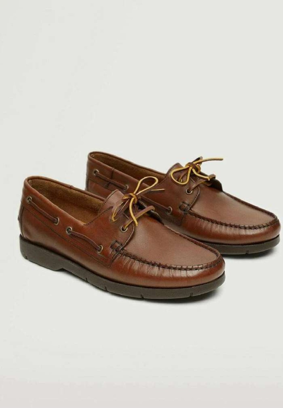 Shoe * | Mango Nautilea Boat Shoes Marron Moyen