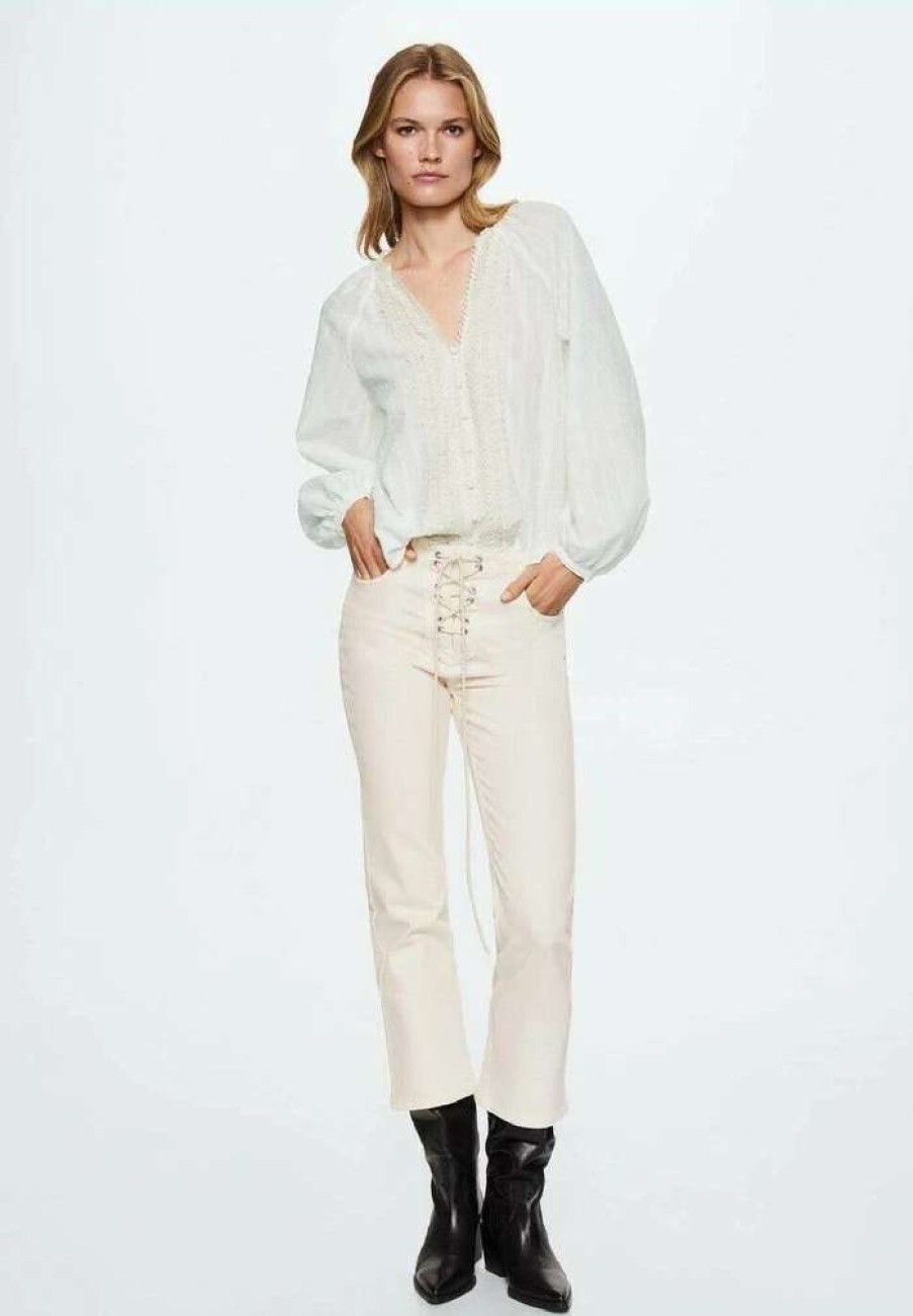 Clothing * | Mango Grand Blouse Blanc Casse