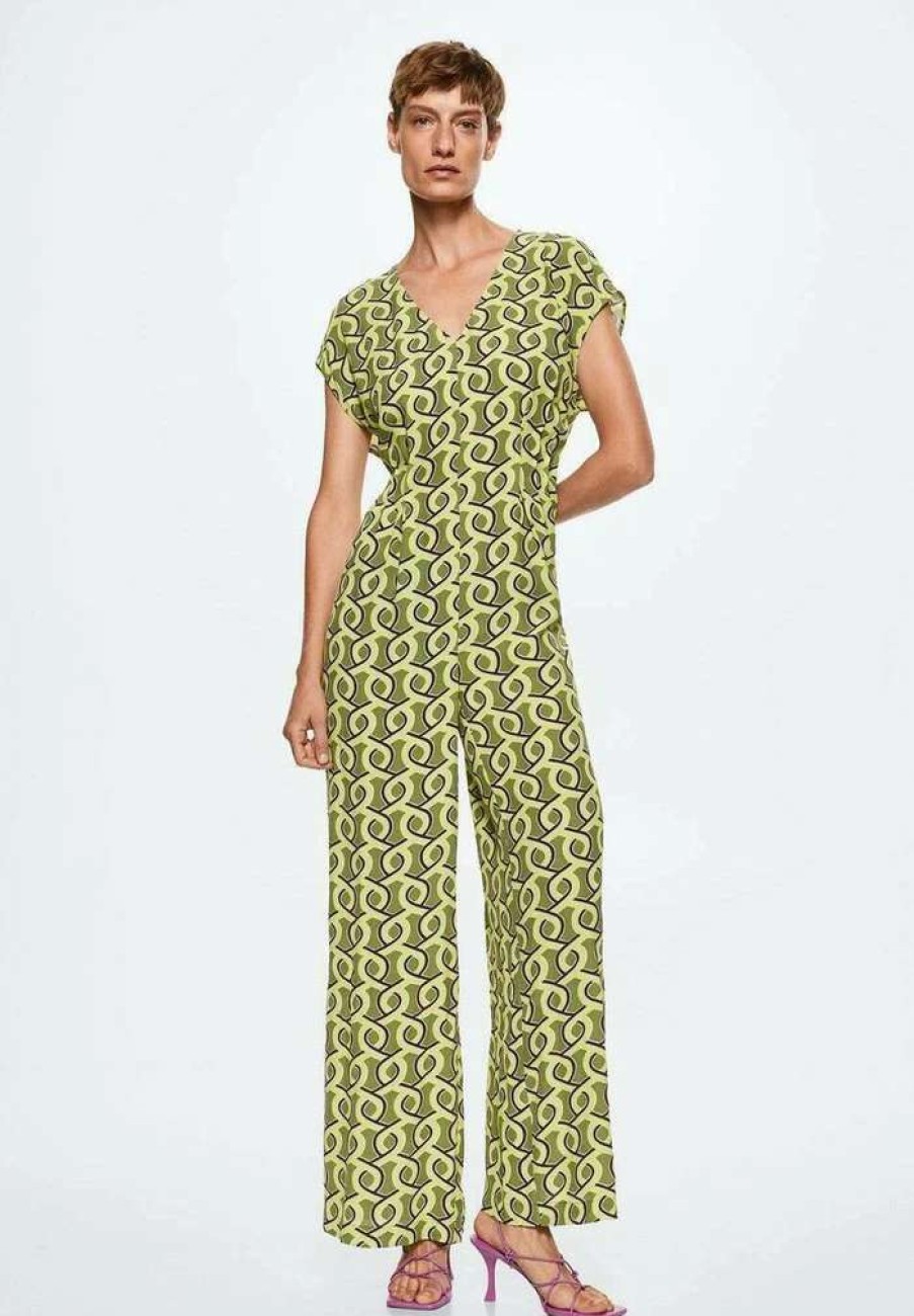 Clothing * | Mango Pleaty Jumpsuit Gron