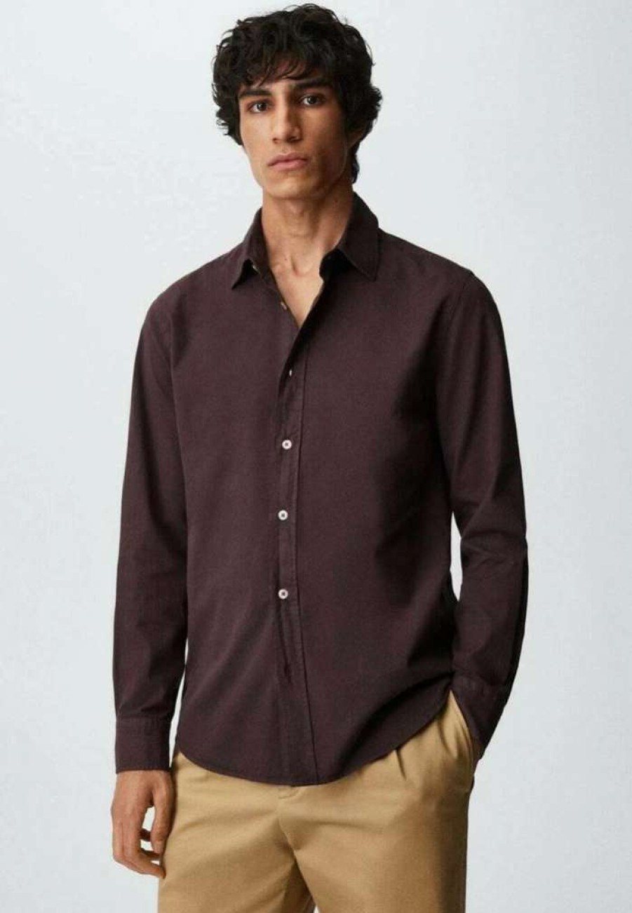 Clothing * | Mango Lumiere Formal Shirt Burgundy