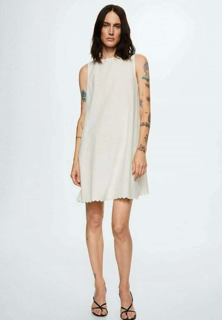 Clothing * | Mango Almond-H Day Dress Blanc