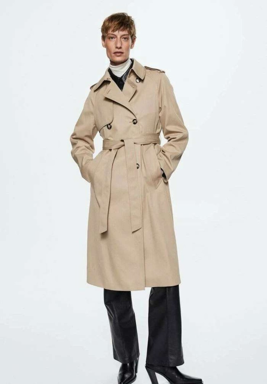 Clothing * | Mango Classic Trenchcoat Marrone Medio