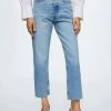 Clothing * | Mango Havana Straight Leg Jeans Mittelblau