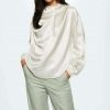 Clothing * | Mango Nacar A Blouse Blanc