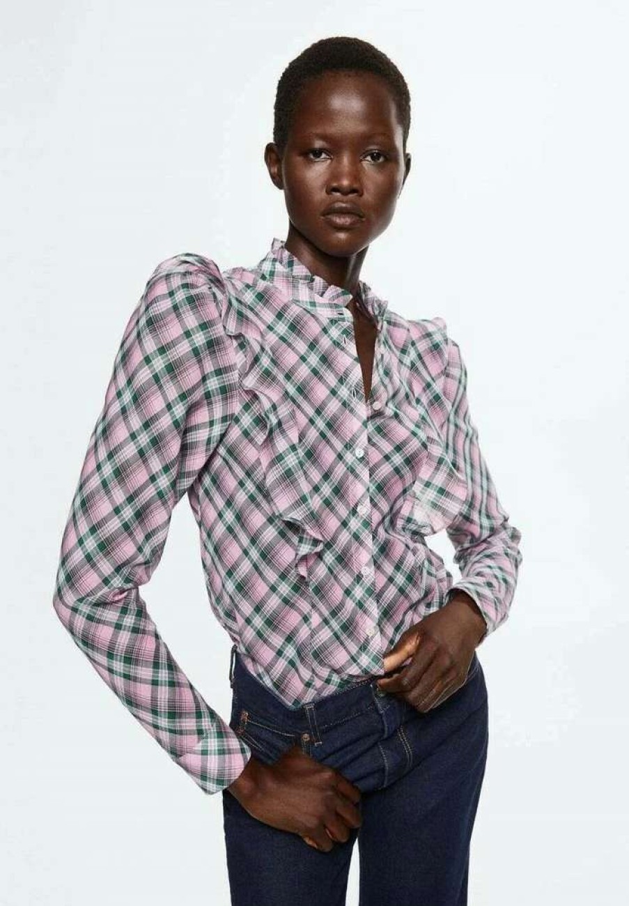 Clothing * | Mango Sopha Button-Down Blouse Rose