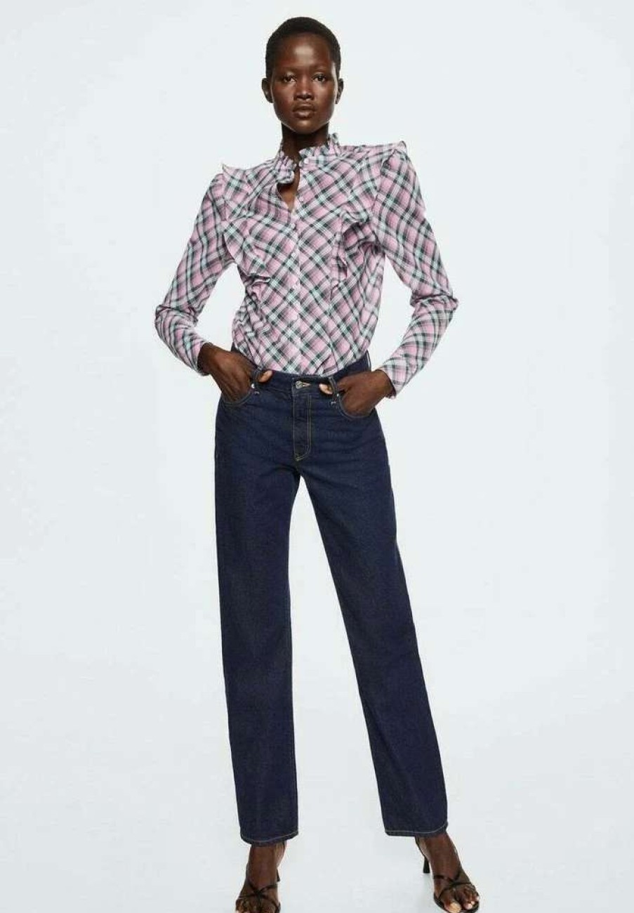 Clothing * | Mango Sopha Button-Down Blouse Rose