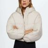 Clothing * | Mango Rayo Winter Jacket Sandfarvet