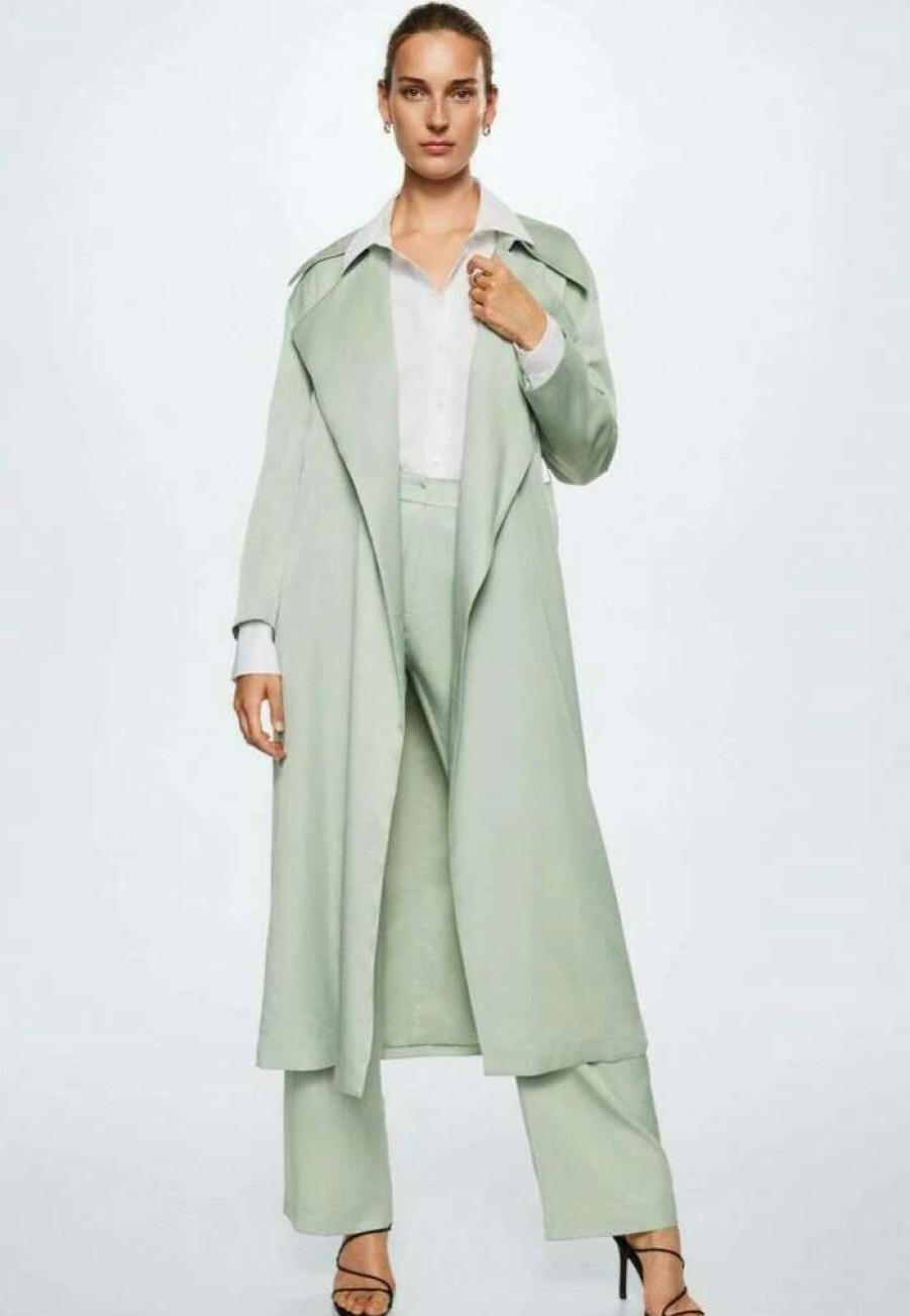 Clothing * | Mango Mare-A Trenchcoat Pastellgrun