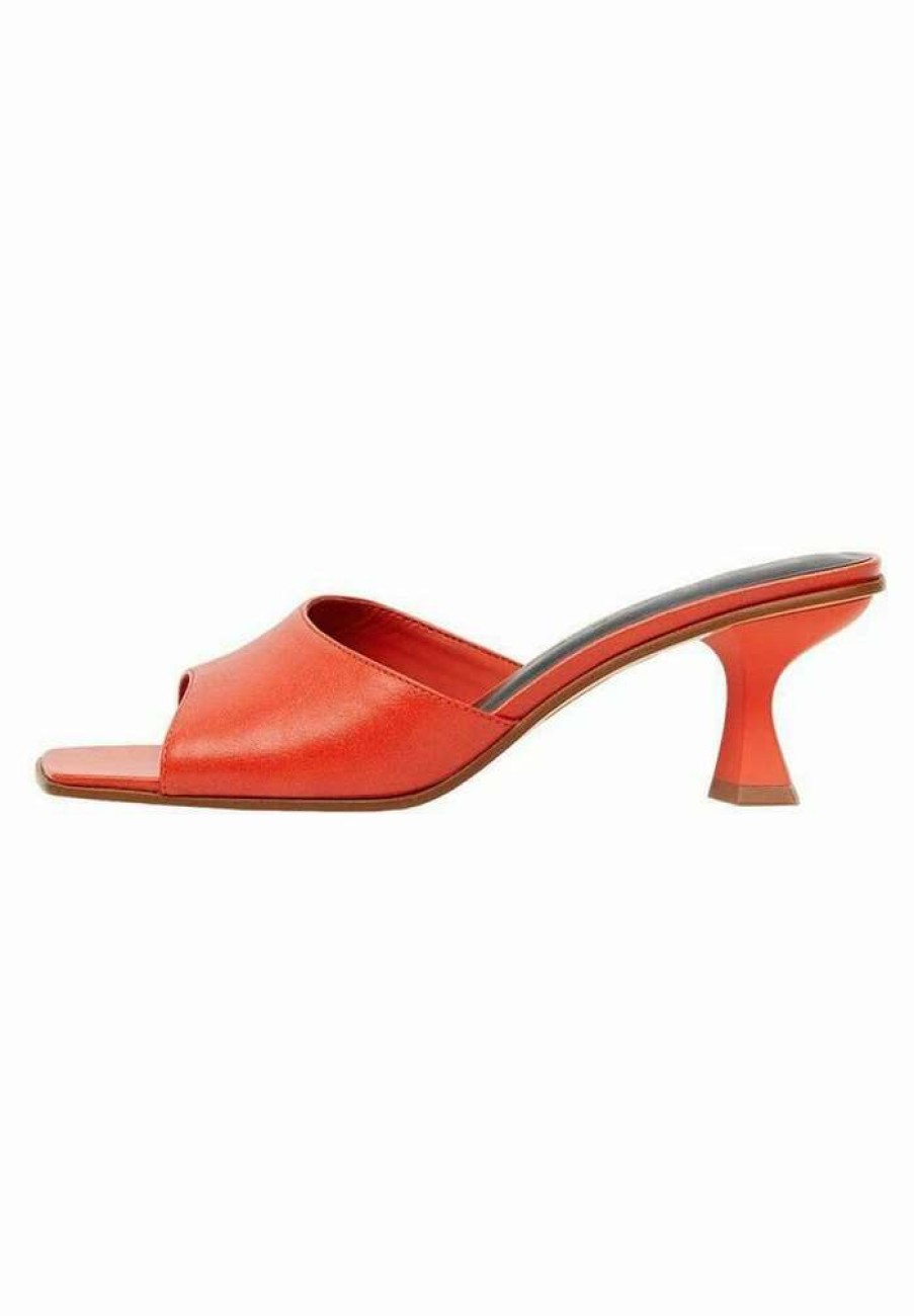 Shoe * | Mango Pele Heeled Mules Oranje