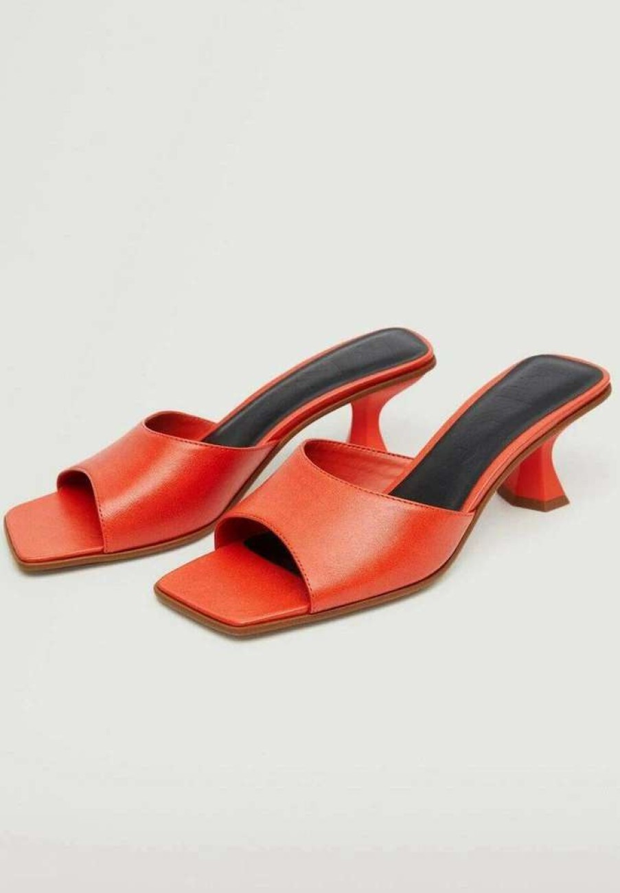 Shoe * | Mango Pele Heeled Mules Oranje