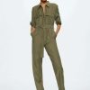 Clothing * | Mango Smile Jumpsuit Kaki