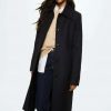 Clothing * | Mango Bangkok Classic Coat Dark Navy