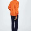 Clothing * | Mango Lima Button-Down Blouse Orange