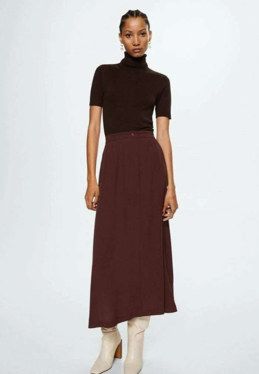 Clothing * | Mango Sonia-A A-Line Skirt Kastanje