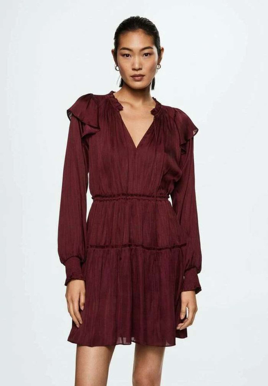 Clothing * | Mango Verita Day Dress Lie De Vin