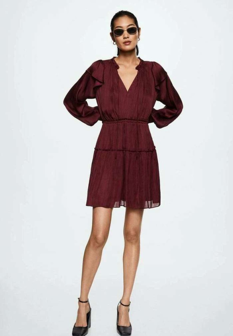 Clothing * | Mango Verita Day Dress Lie De Vin