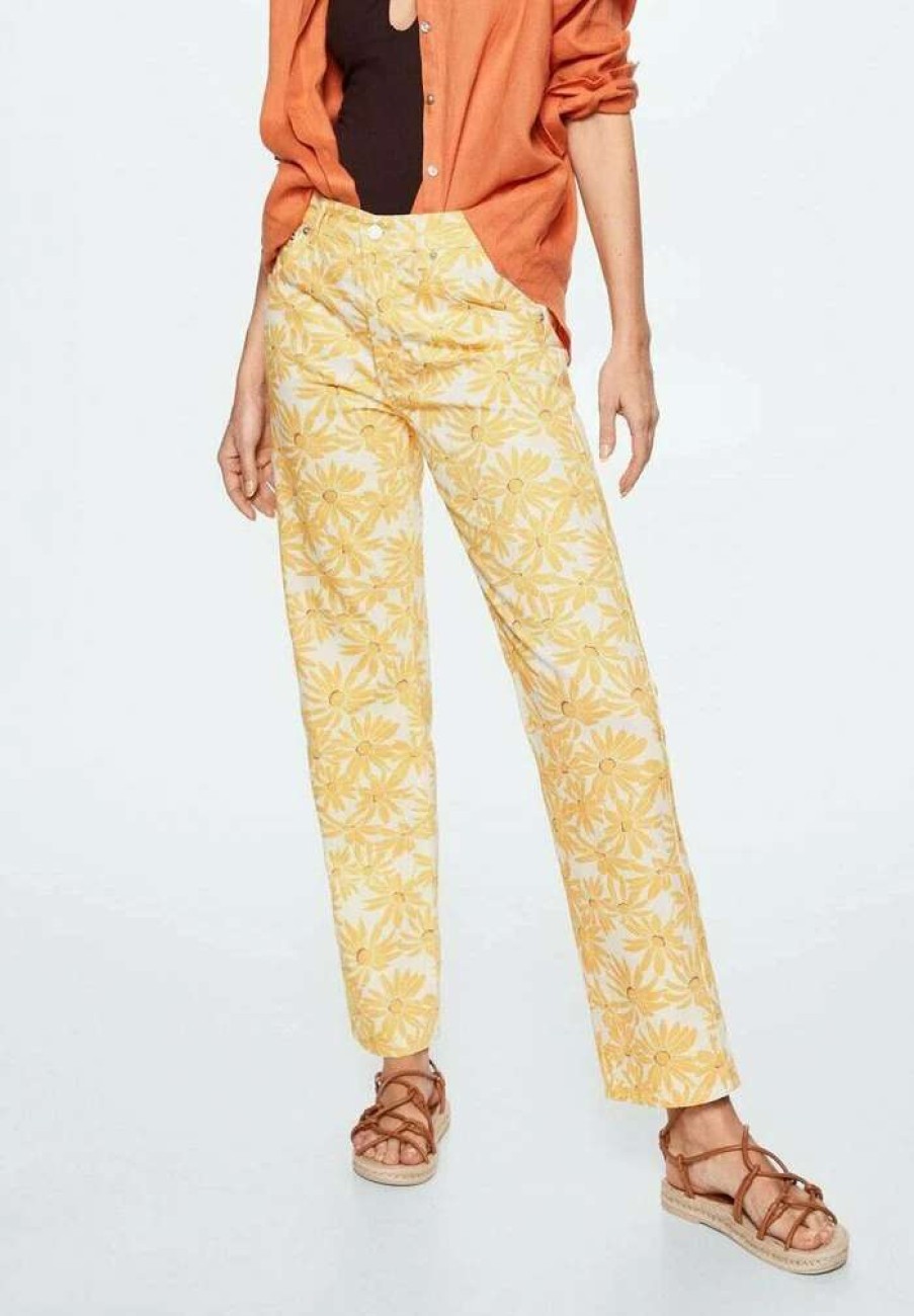 Clothing * | Mango Tahiti Trousers Jaune