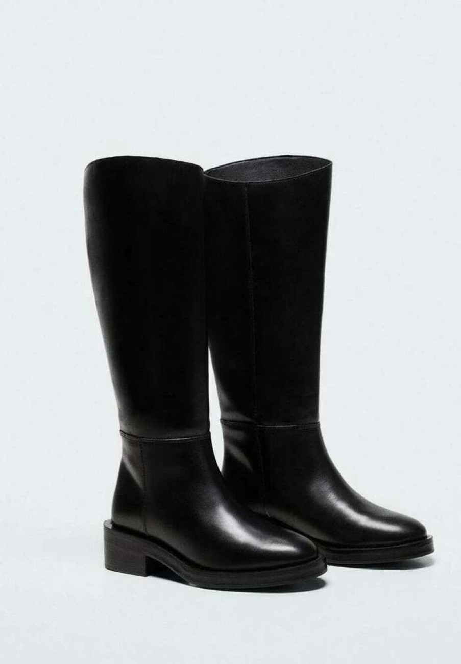 Shoe * | Mango Rider Platform Boots Schwarz