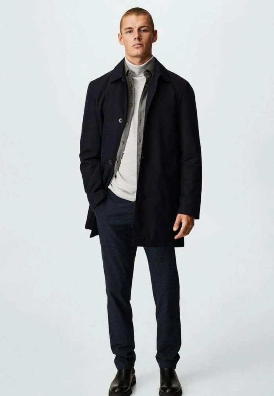 Clothing * | Mango Reus Short Coat Dark Navy