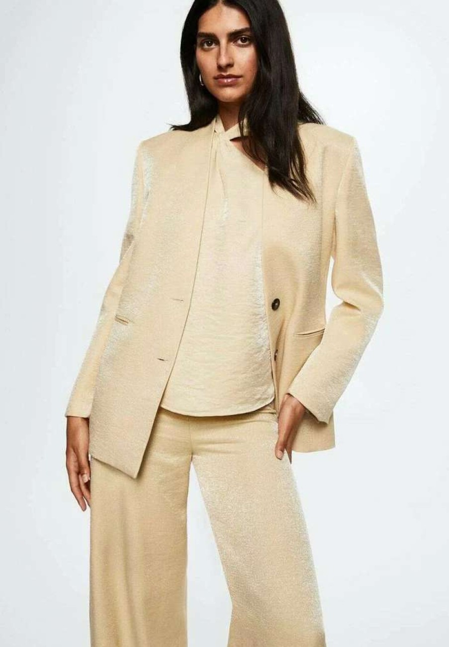 Clothing * | Mango Gold-A Blazer Gold