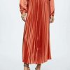 Clothing * | Mango Dancer A Pleated Skirt Oranje