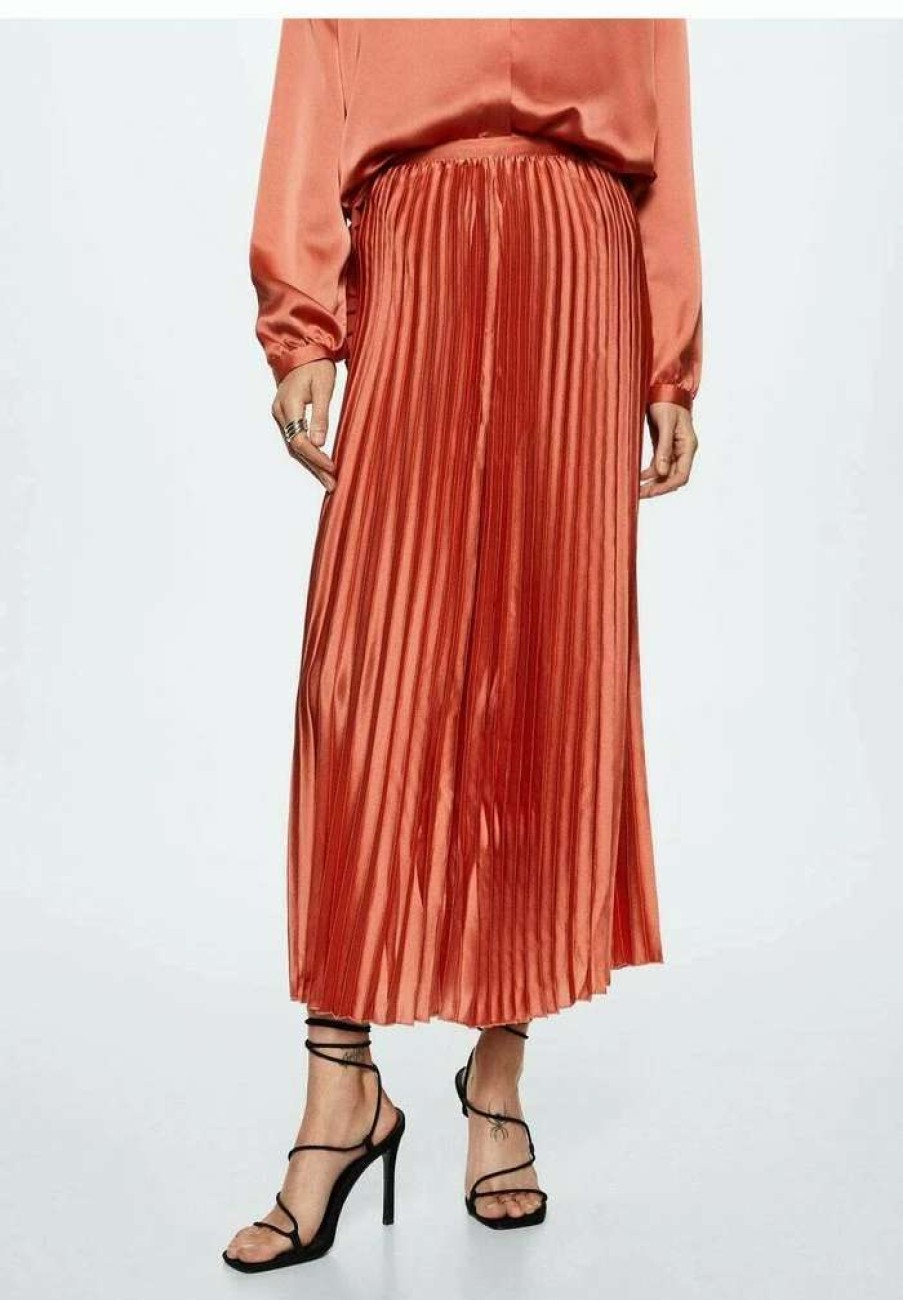 Clothing * | Mango Dancer A Pleated Skirt Oranje