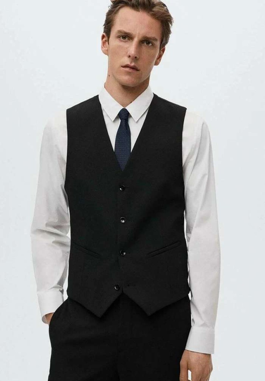 Clothing * | Mango Paulo Suit Waistcoat Zwart