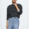 Clothing * | Mango Basic Sweatshirt Antraciet