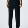 Clothing * | Mango Ibizap Tracksuit Bottoms Bleu Marine Fonce