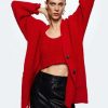 Clothing * | Mango Fuego Cardigan Red