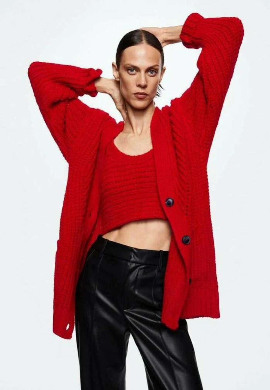 Clothing * | Mango Fuego Cardigan Red