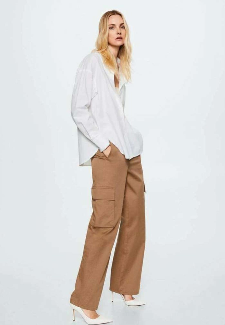 Clothing * | Mango Regu Button-Down Blouse Blanc Casse