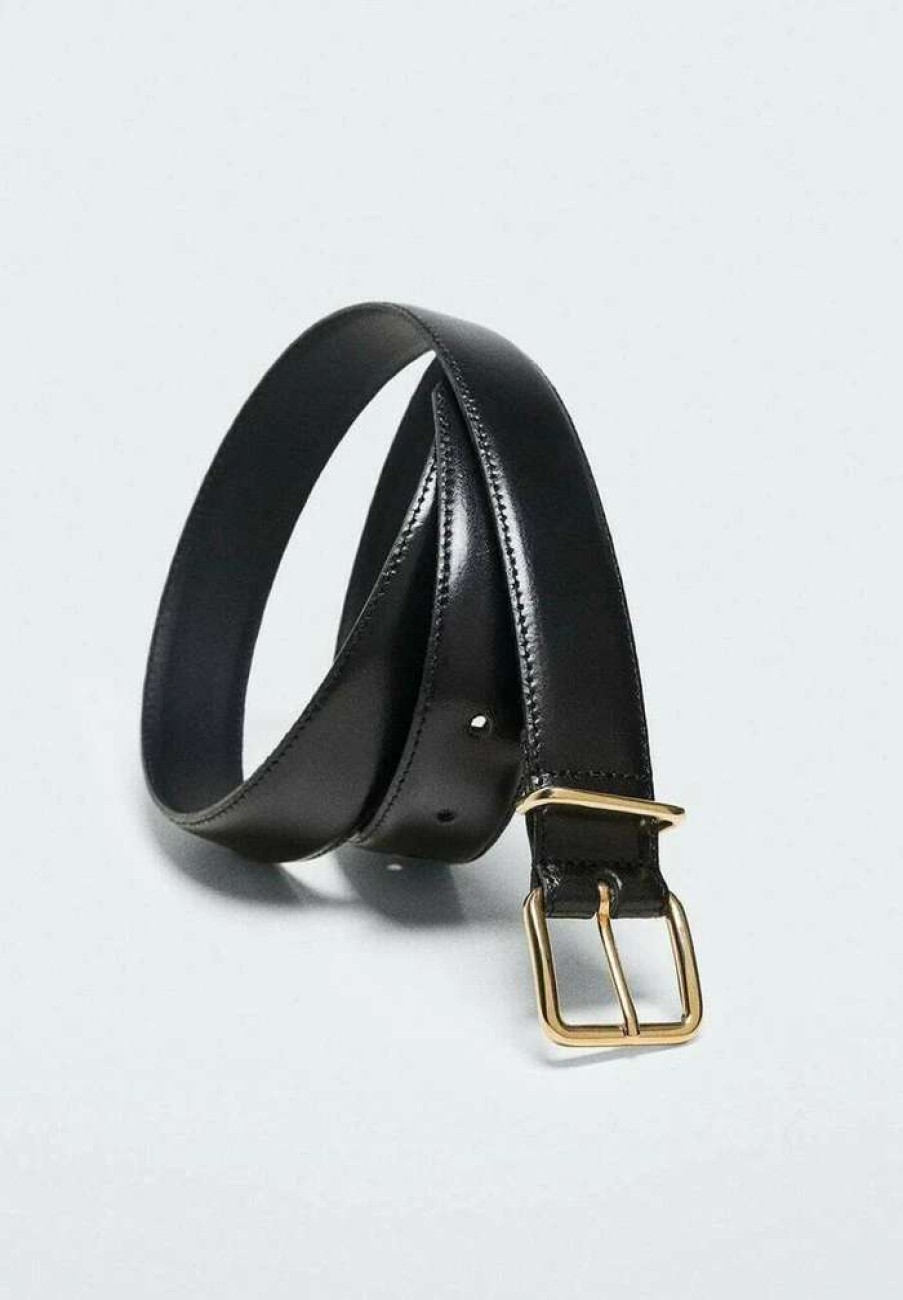 Accessoires * | Mango Telmo Belt Schwarz