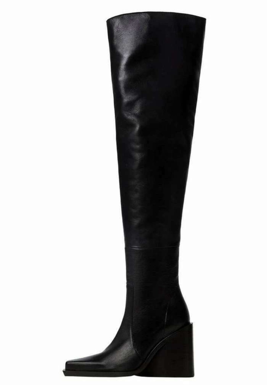 Shoe * | Mango Belinda Over-The-Knee Boots Zwart