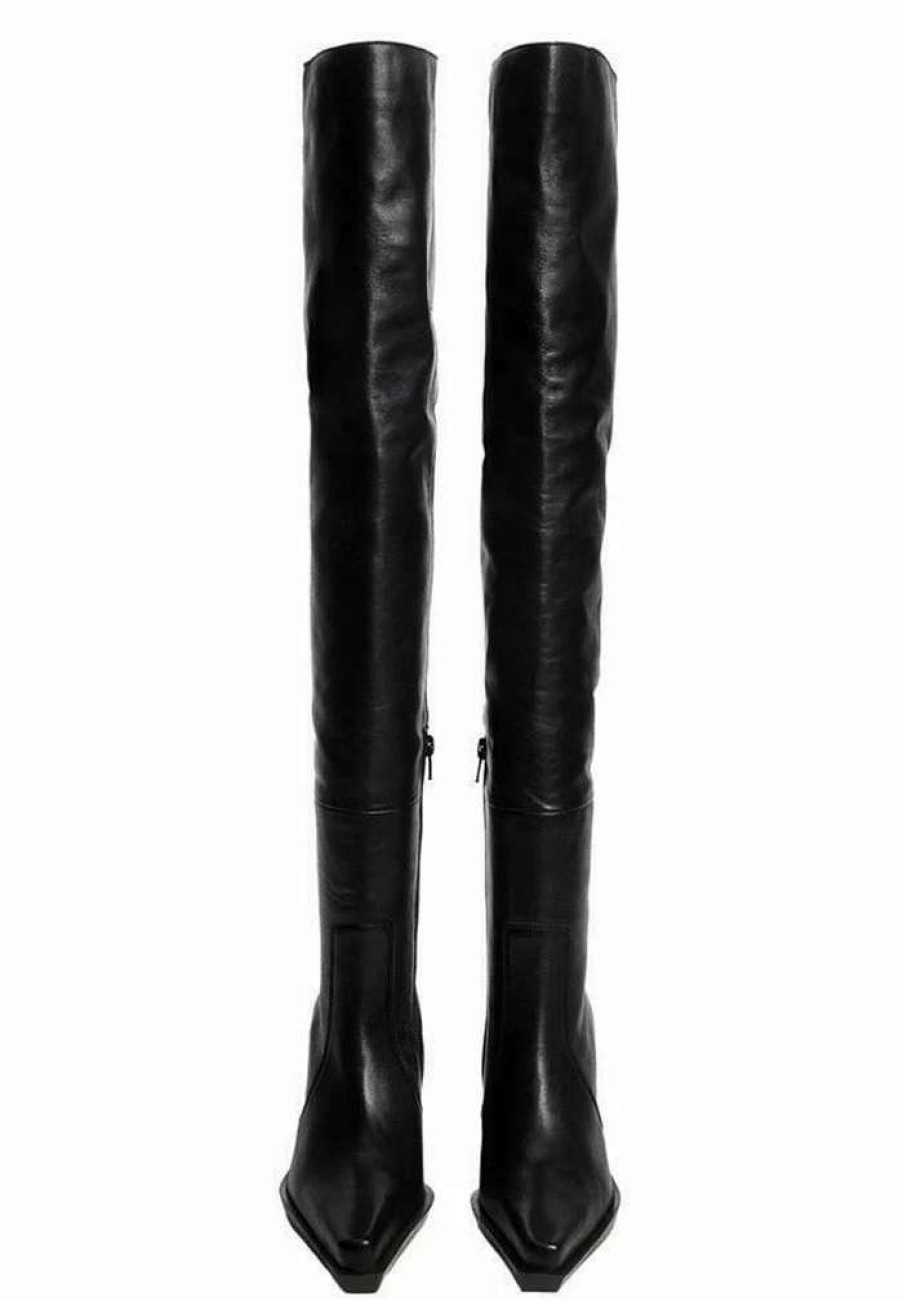 Shoe * | Mango Belinda Over-The-Knee Boots Zwart