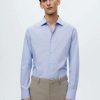 Clothing * | Mango Plas Formal Shirt Light Blue